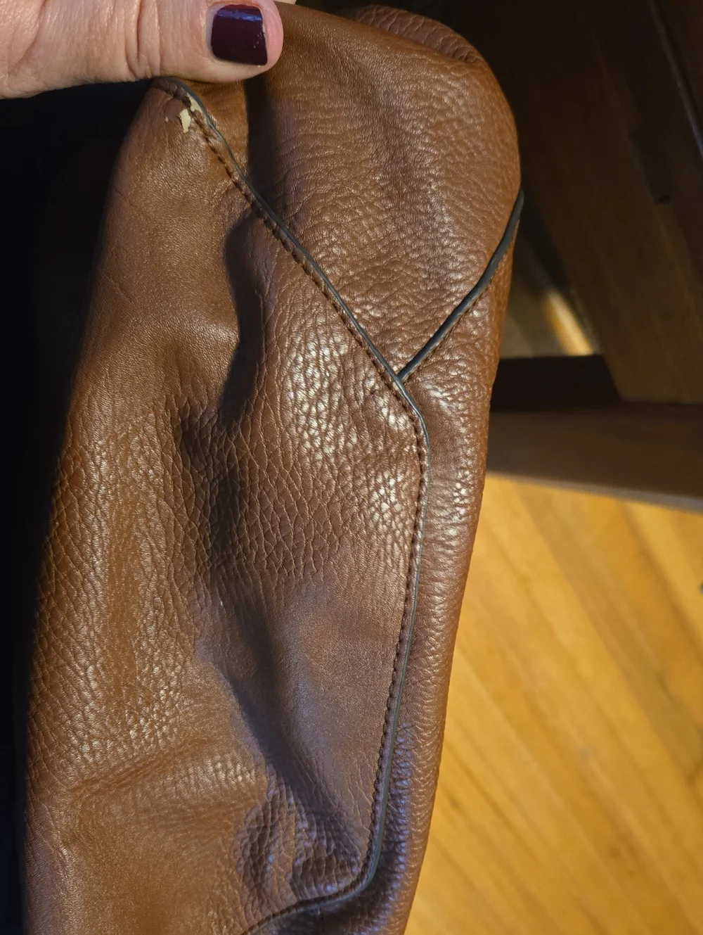 Joy Susan Dark Brown Leather Bag